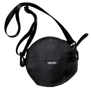 Ivivva by Lululemon Round Off Crossbody, Belt Bag, Wristlet Black Shimmer OS EUC